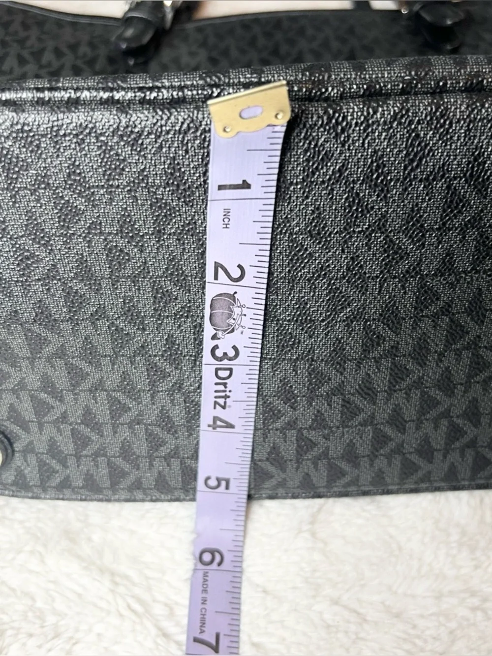 Michael Kors Black Signature MK Logo Jet Set Tote Bag with Front Pocket